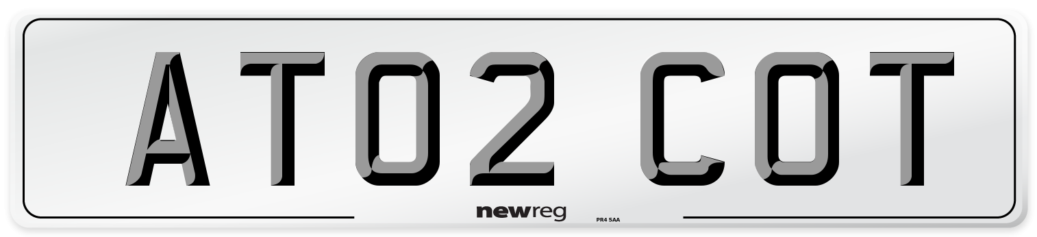 AT02 COT Number Plate from New Reg